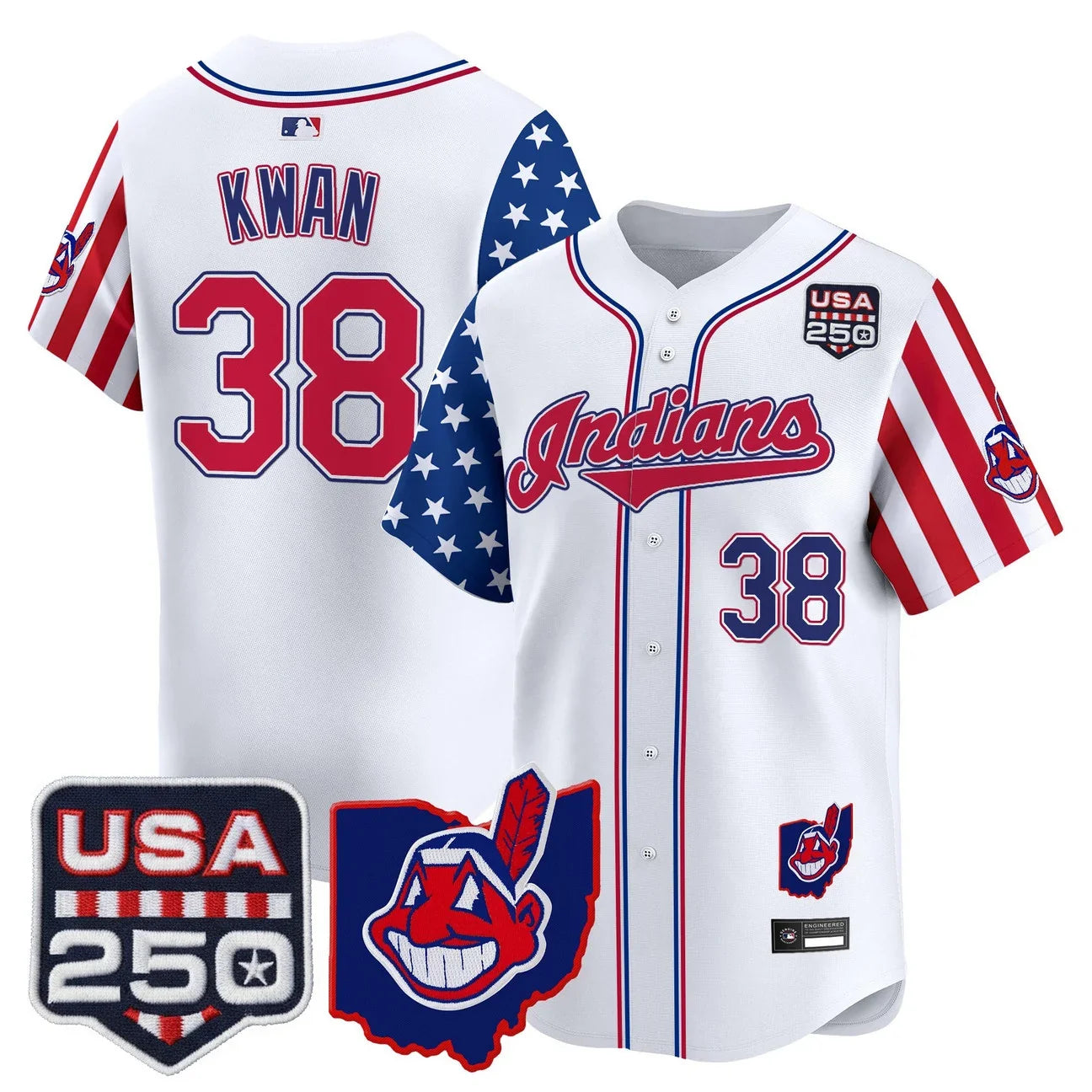Men's Cleveland Indians "America250 Edition" Vapor Premier Limited Jersey - All Stitched