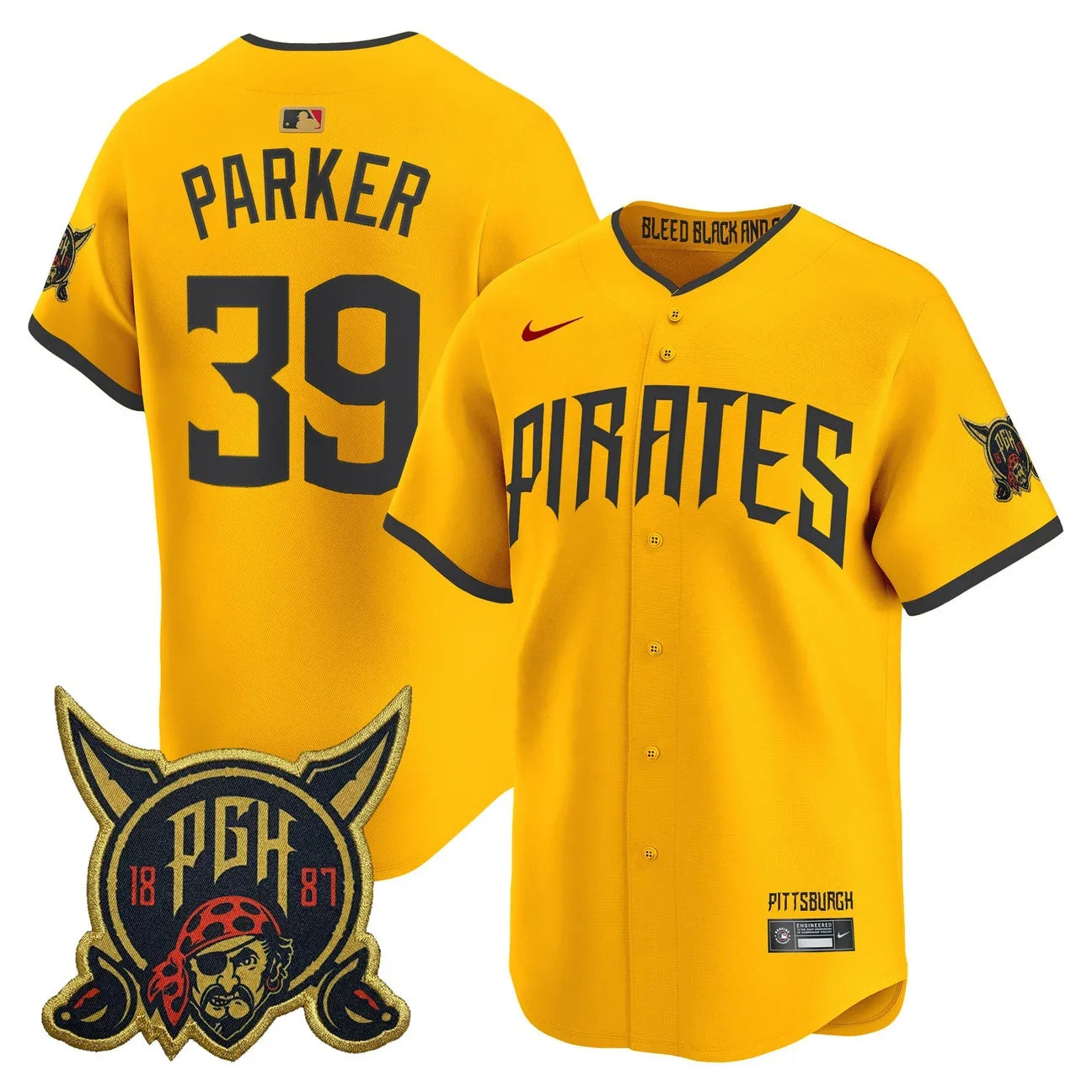 Pittsburgh Pirates 2026 City Connect Vapor Premier Limited Jersey - All Stitched - Gold