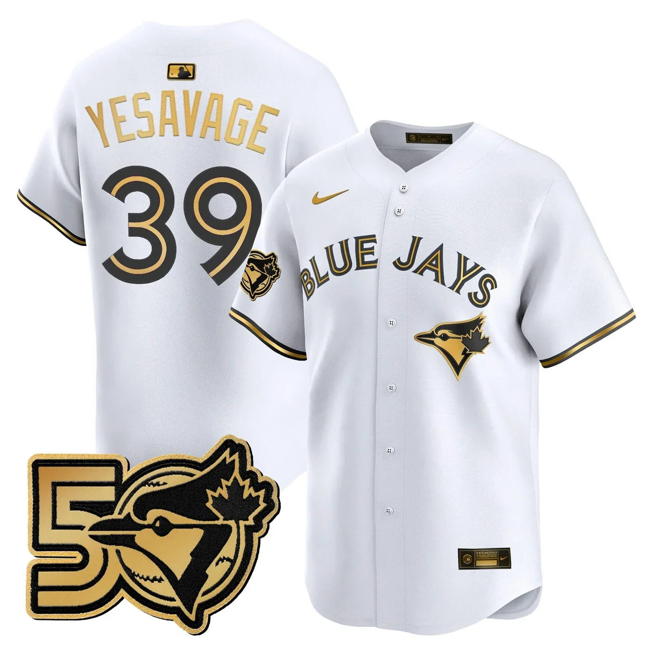 Men's Toronto Blue Jays 50 Seasons Patch Vapor Premier Limited Jersey - All Stitched