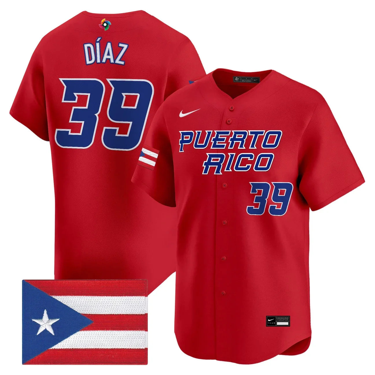 Men's Team Puerto Rico World Baseball Classic Vapor Premier Jersey - 2026 Roster - All Stitched