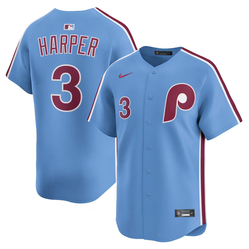 Men’s #3 Bryce Harper Philadelphia Phillies Baseball Jersey