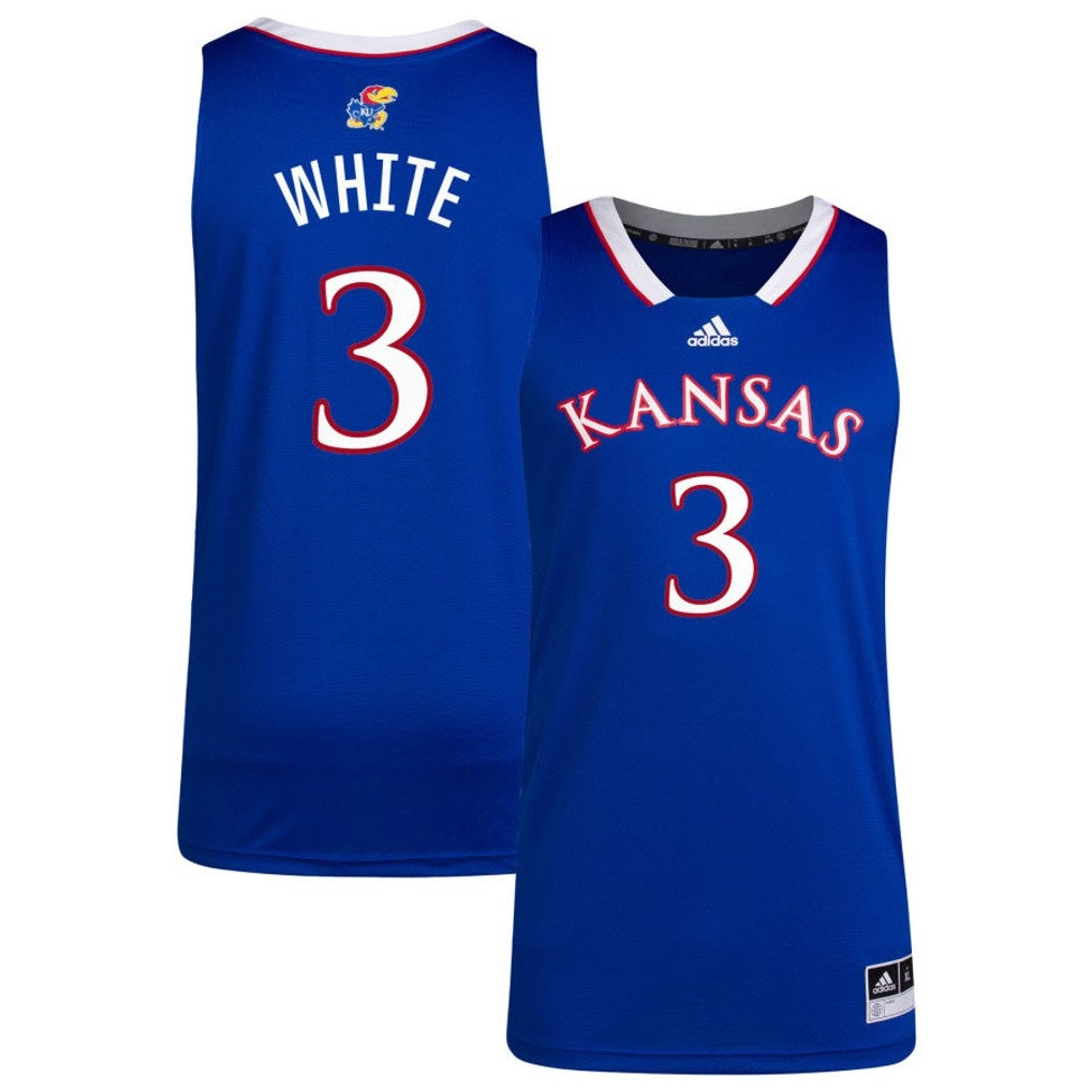 Men's #3 Tre White Kansas Jayhawks College Basketball Jersey