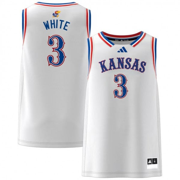 Men's #3 Tre White Kansas Jayhawks College Basketball Jersey