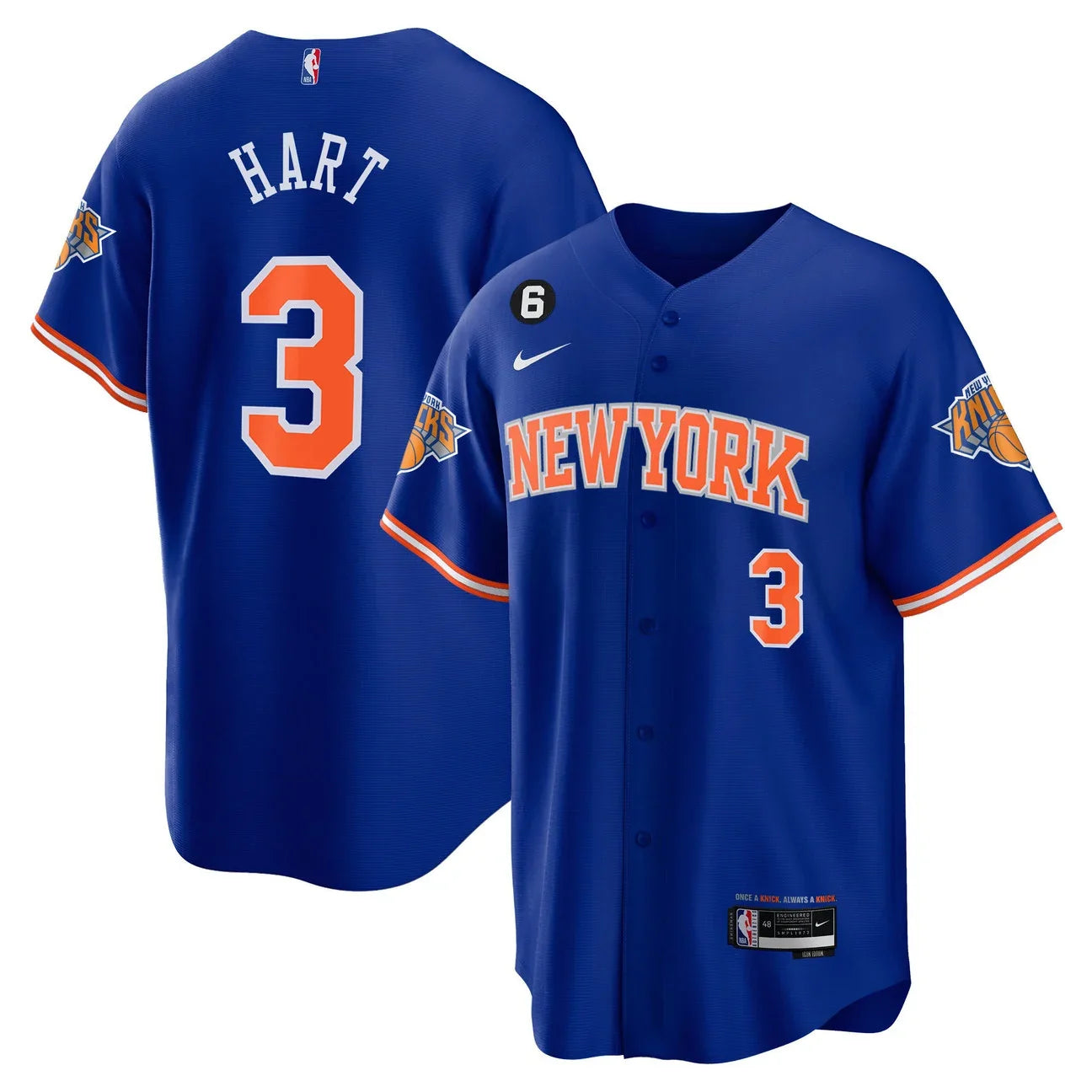 New York Knicks Baseball Jersey - All Stitched