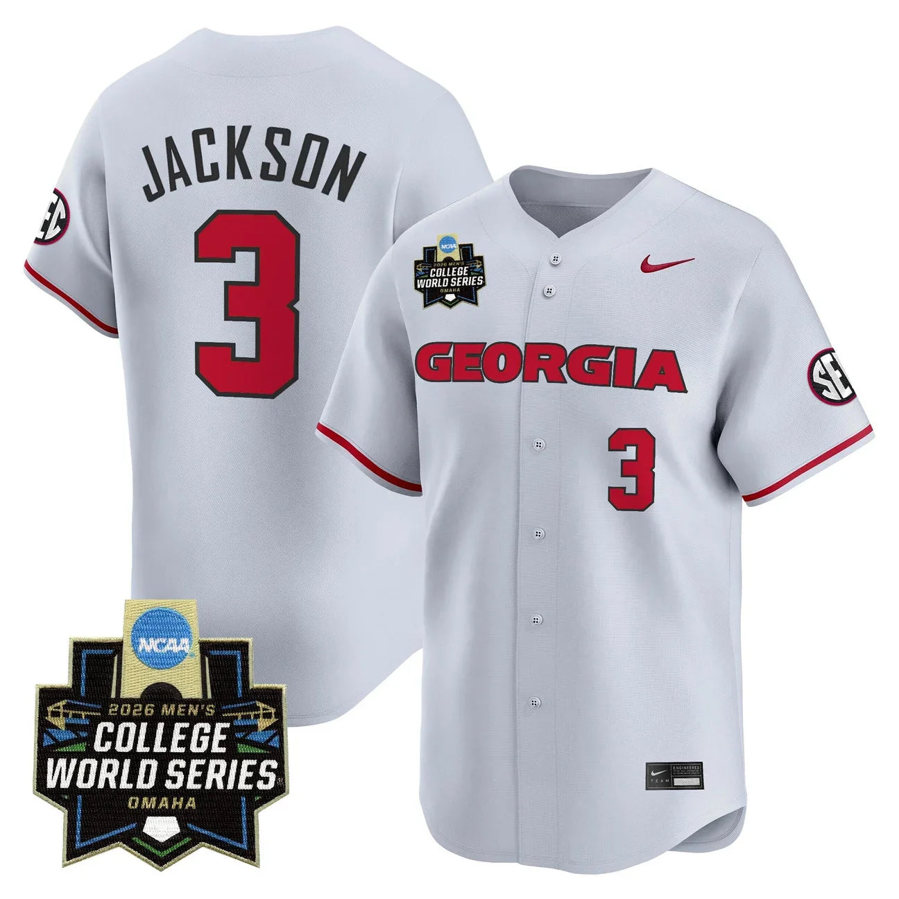 Men's Georgia Bulldogs Baseball 2026 World Series Vapor Premier Limited Jersey - All Stitched