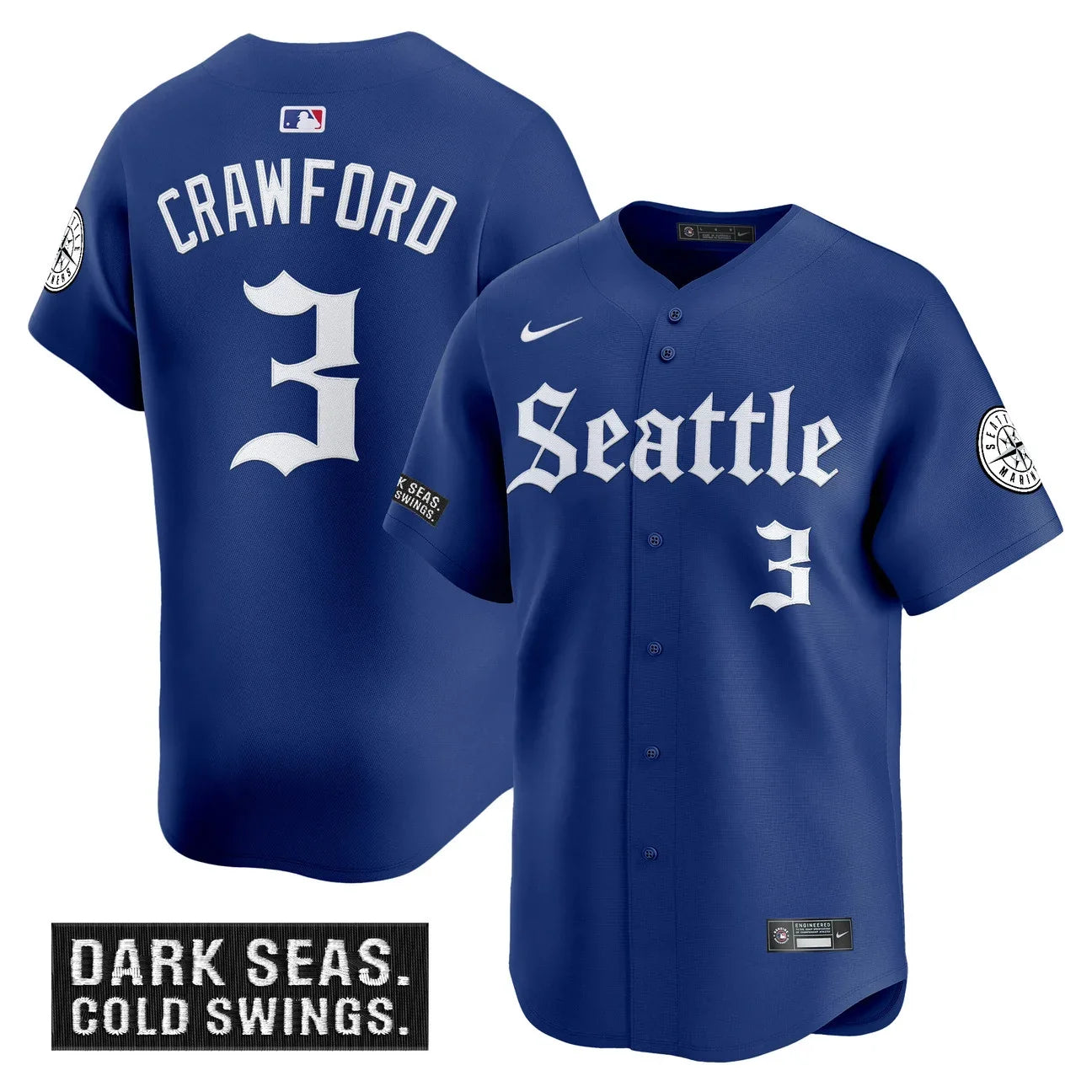 Men's Seattle Mariners 'Deep Sea Gothic Edition' Vapor Premier Limited Jersey - All Stitched