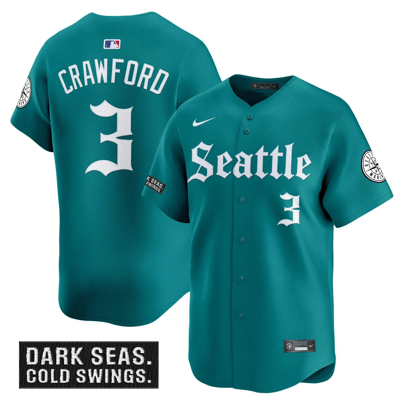 Men's Seattle Mariners 'Deep Sea Gothic Edition' Vapor Premier Limited Jersey - All Stitched
