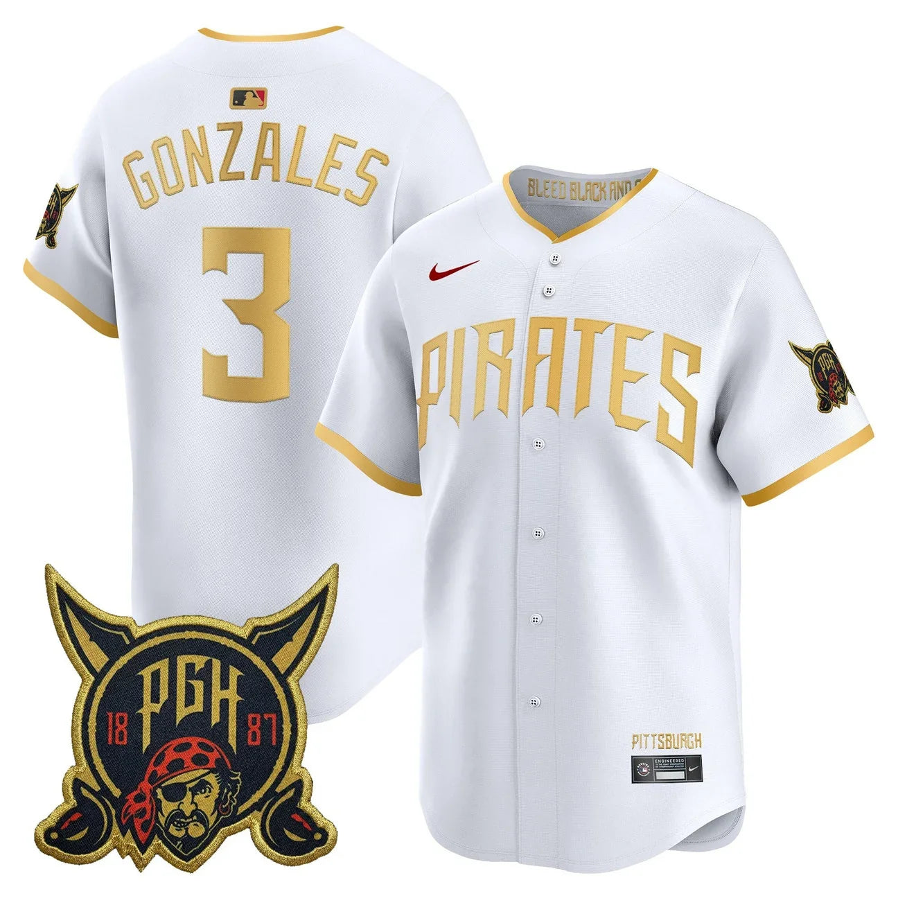 Pittsburgh Pirates 2026 City Connect Vapor Premier Limited Jersey - All Stitched - White
