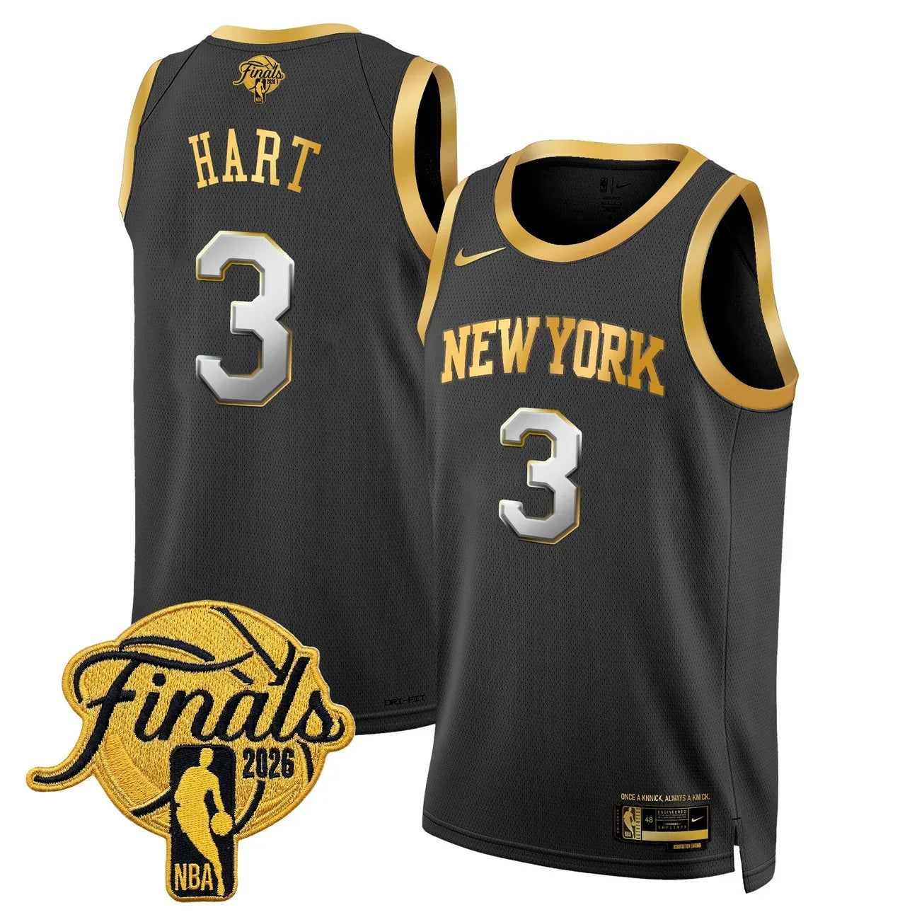 Men's New York Knicks 2026 Finals Swingman Jersey - All Stitched - Gold