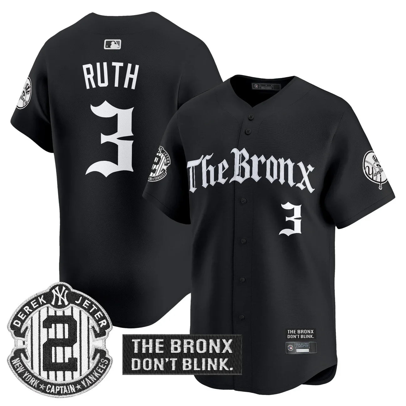 Men's Yankees 'The Bronx - Gothic Ink Drop Edition' Vapor Premier Limited Jersey - All Stitched