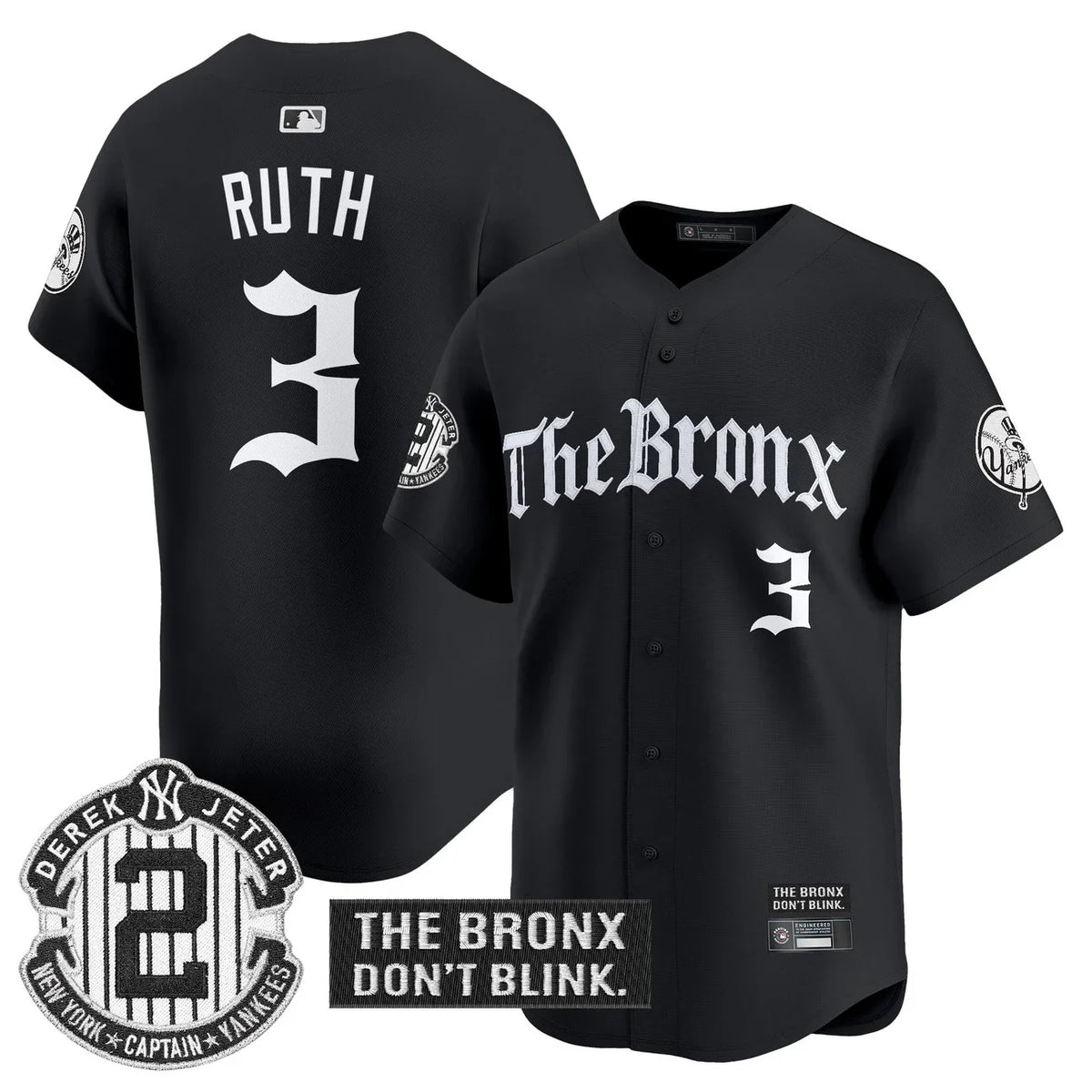 Men's Yankees 'The Bronx - Gothic Ink Drop Edition' Vapor Premier Limited Jersey - All Stitched