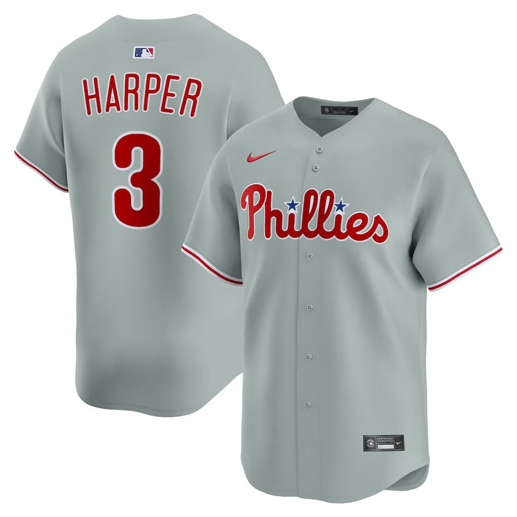 Men’s #3 Bryce Harper Philadelphia Phillies Baseball Jersey