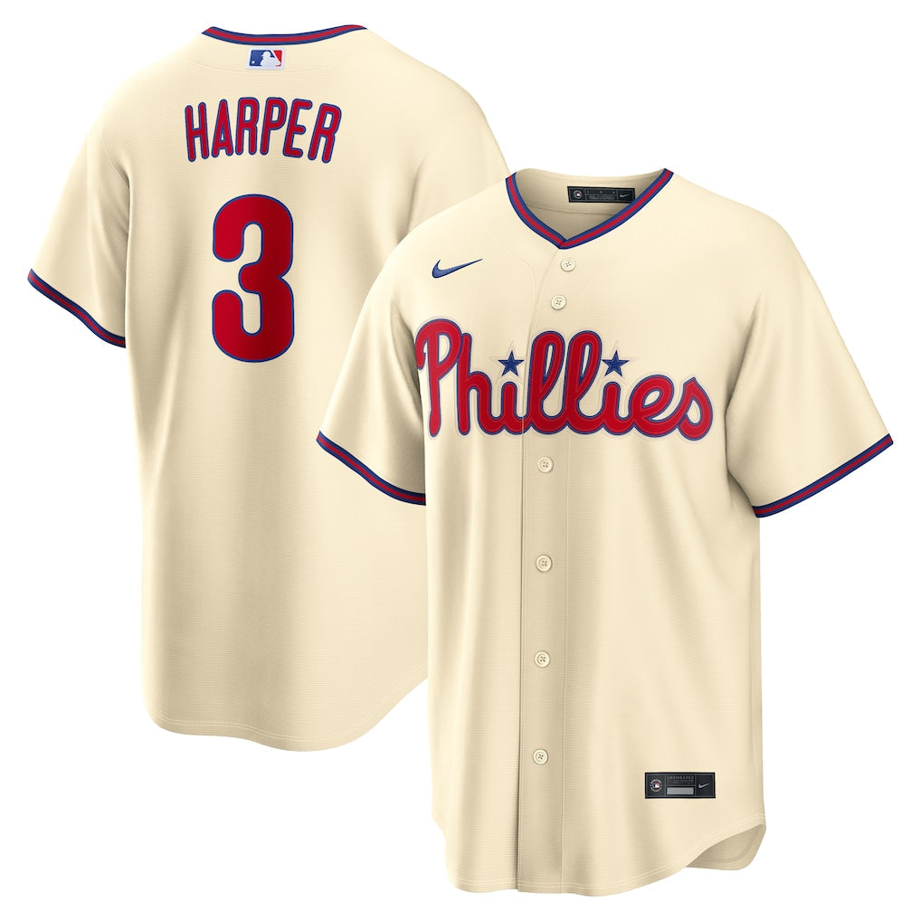 Men’s #3 Bryce Harper Philadelphia Phillies Baseball Jersey