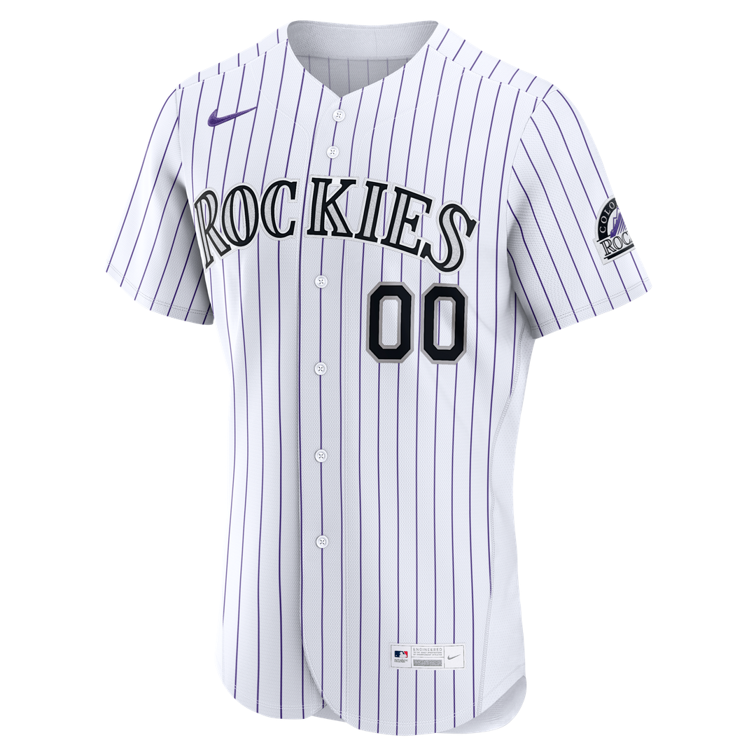 Colorado Rockies Nike Home Authentic Custom Jersey - White