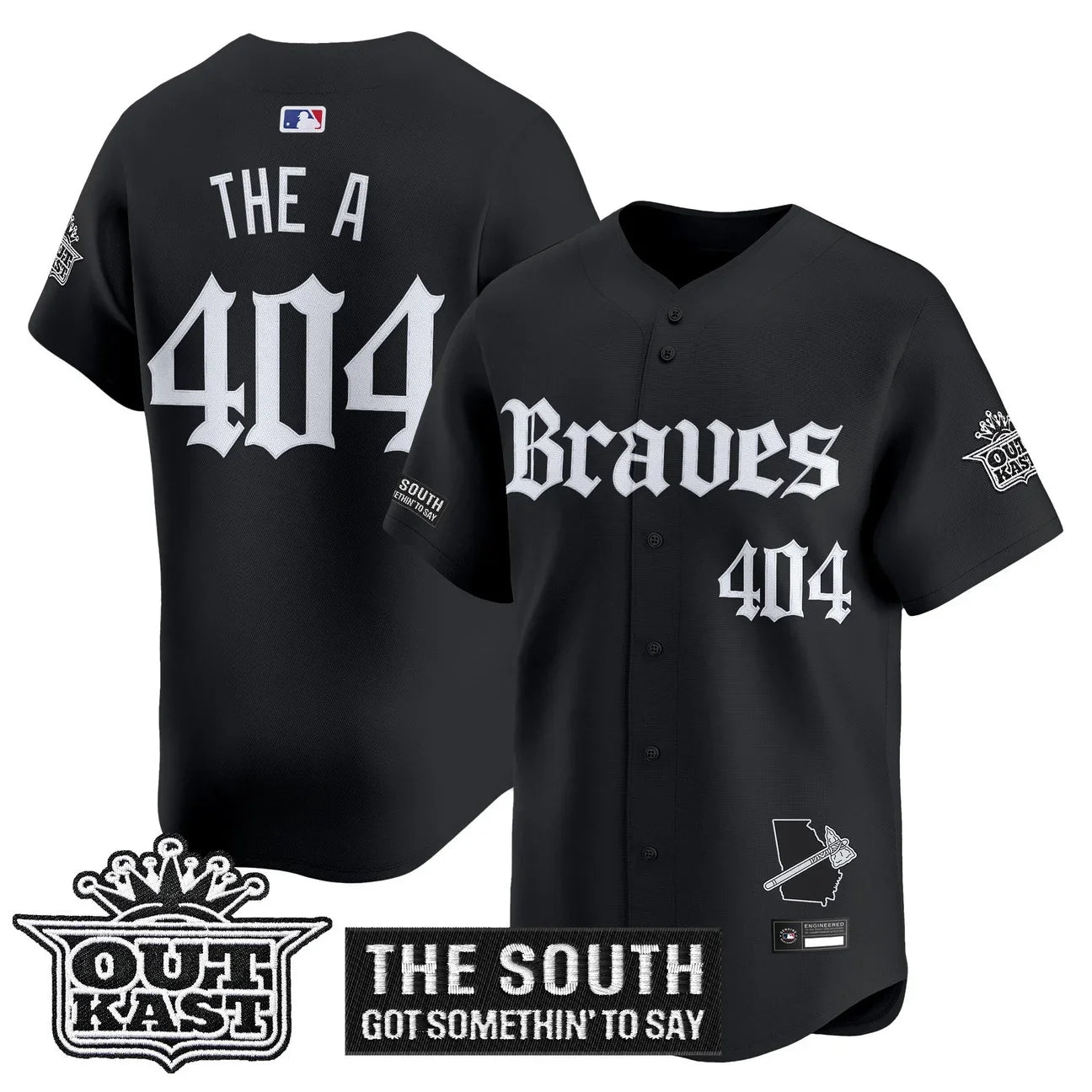 Men's Atlanta Braves 'Gothic South x Outkast Edition' Vapor Premier Limited Jersey V2- All Stitched