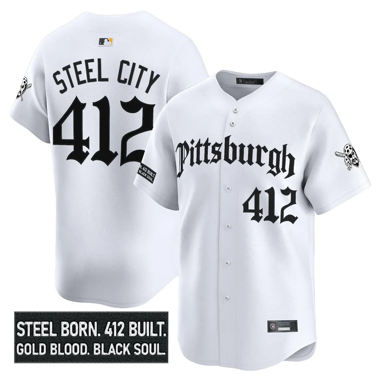 Men's Pittsburgh Pirates 'Gothic Steel City Edition' Vapor Premier Limited Jersey - All Stitched