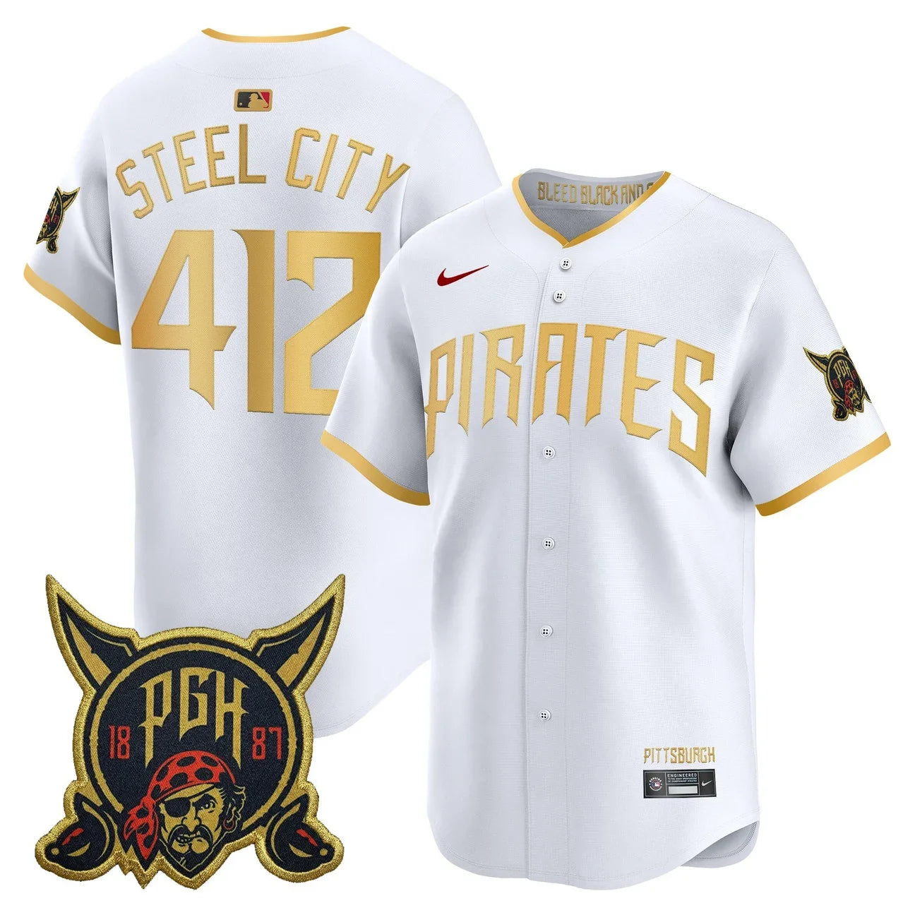 Pittsburgh Pirates 2026 City Connect Vapor Premier Limited Jersey - All Stitched - White
