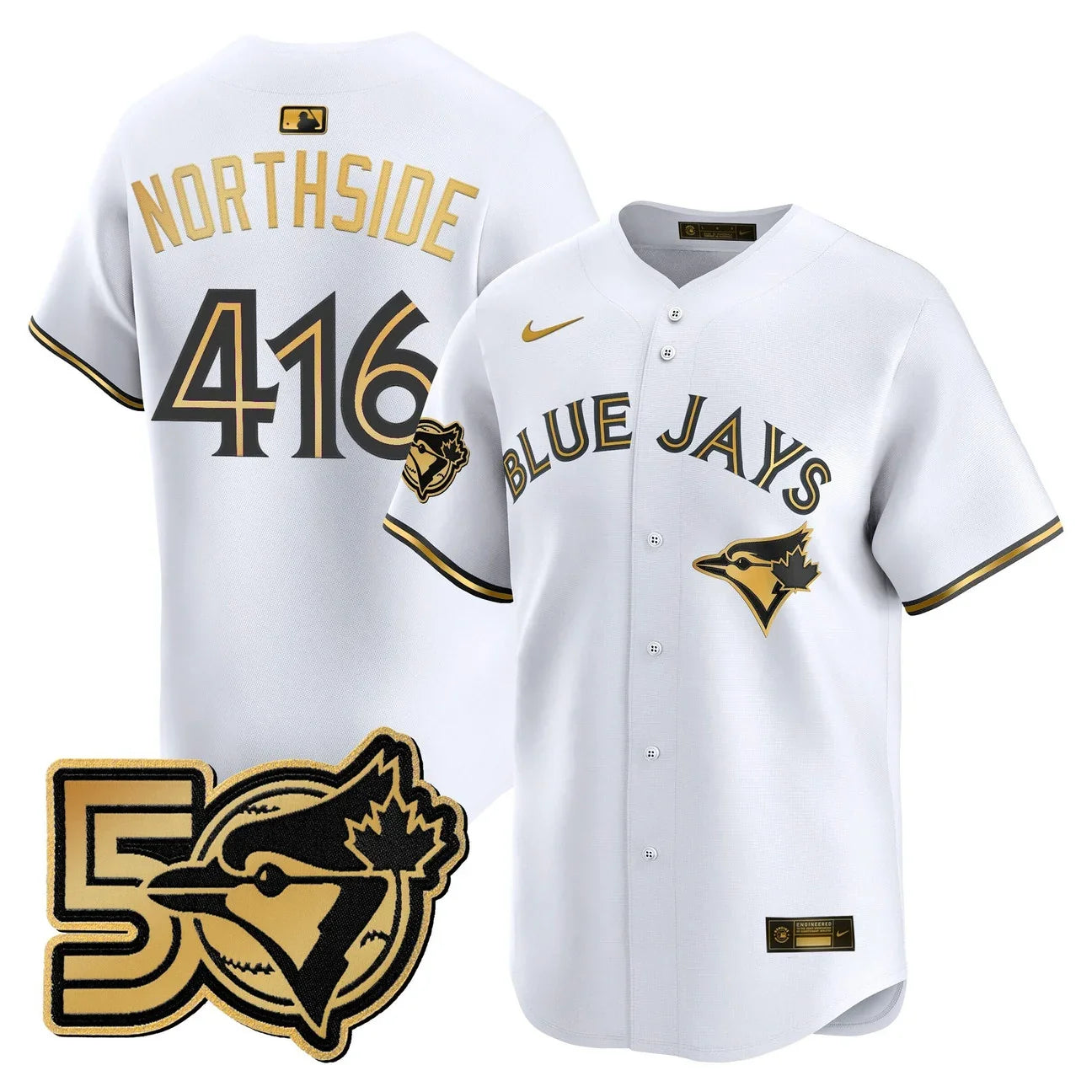 Men's Toronto Blue Jays 50 Seasons Patch Vapor Premier Limited Jersey - All Stitched