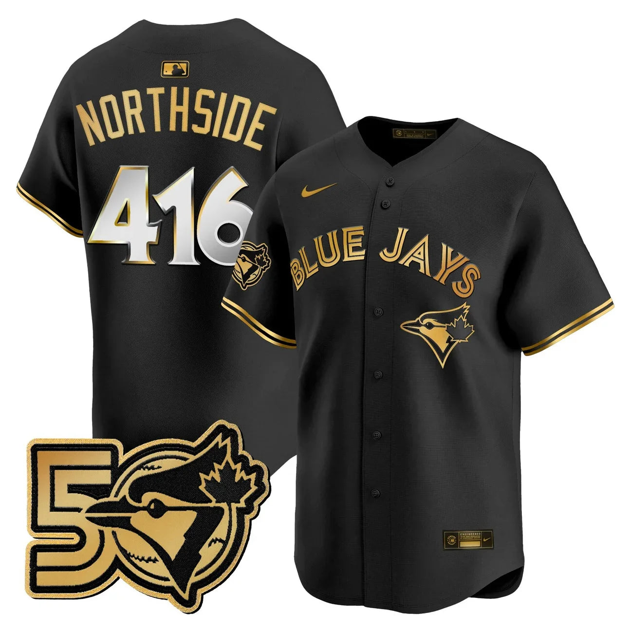 Men's Toronto Blue Jays 50 Seasons Patch Vapor Premier Limited Jersey - All Stitched