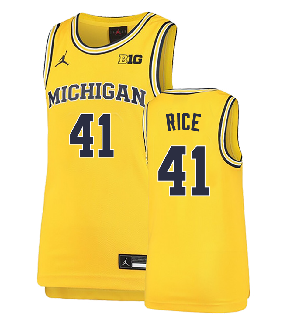 Men's #41 Glen Rice Michigan Wolverines College Basketball Jersey