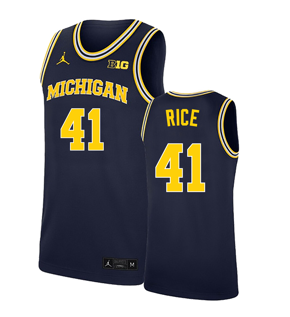 Men's #41 Glen Rice Michigan Wolverines College Basketball Jersey