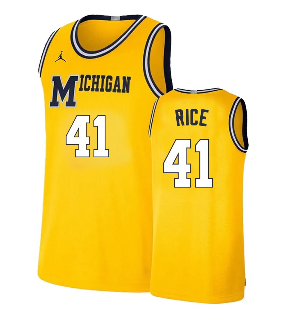 Men's #41 Glen Rice Michigan Wolverines College Basketball Jersey