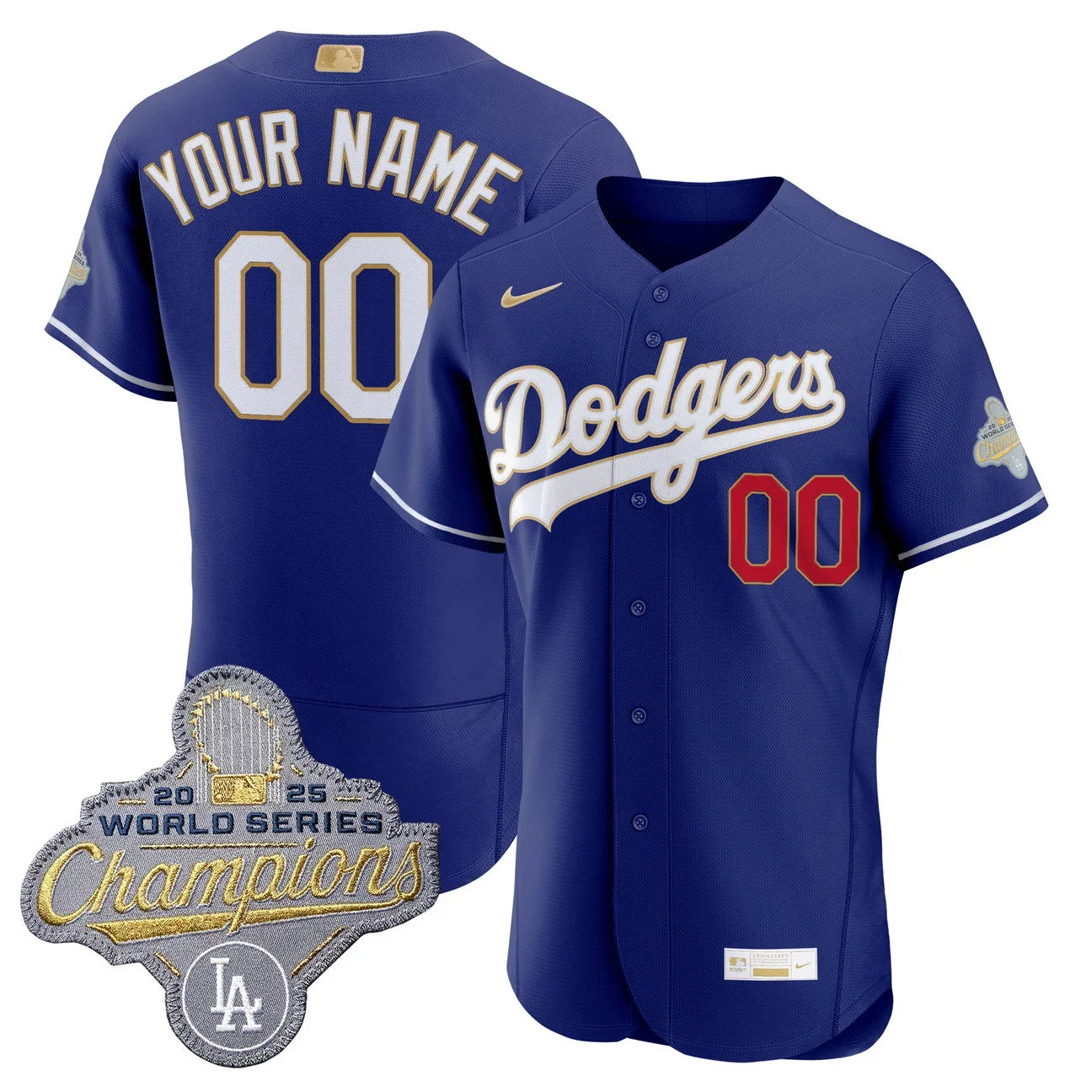 Los Angeles Dodgers "Gold Collection" Premier Elite Custom Jersey - All Stitched