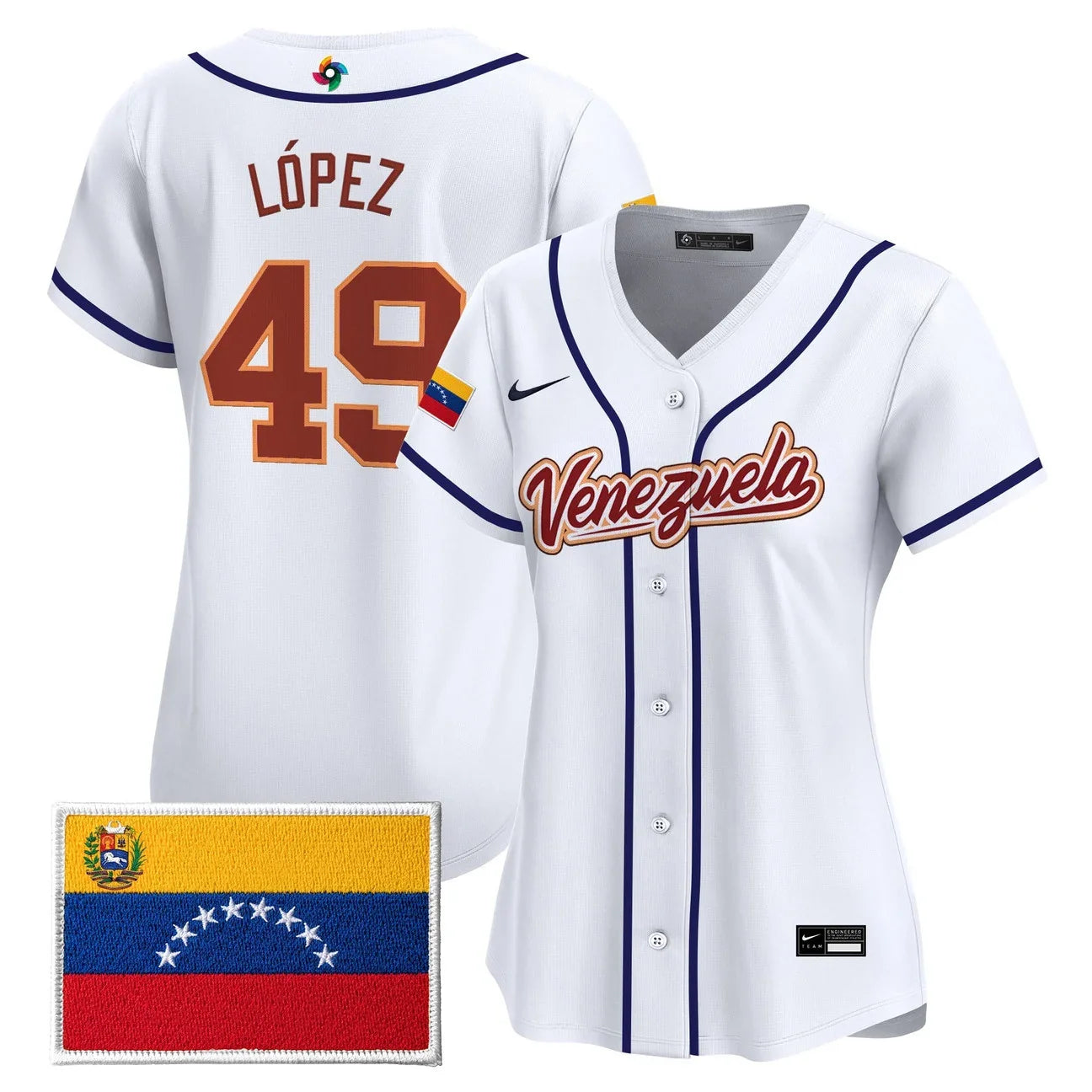 Women's Team Venezuela World Baseball Classic Vapor Premier Jersey - 2026 Roster - All Stitched
