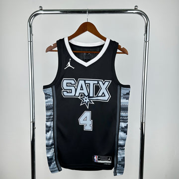 Men's #4 De'Aaron Fox San Antonio Spurs Basketball Jersey