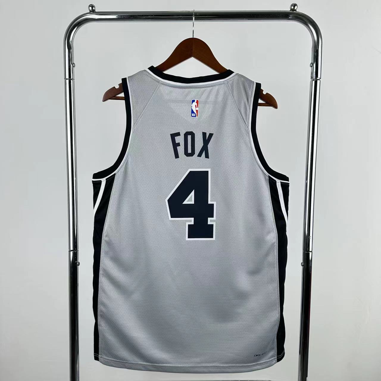Men's #4 De'Aaron Fox San Antonio Spurs Basketball Jersey
