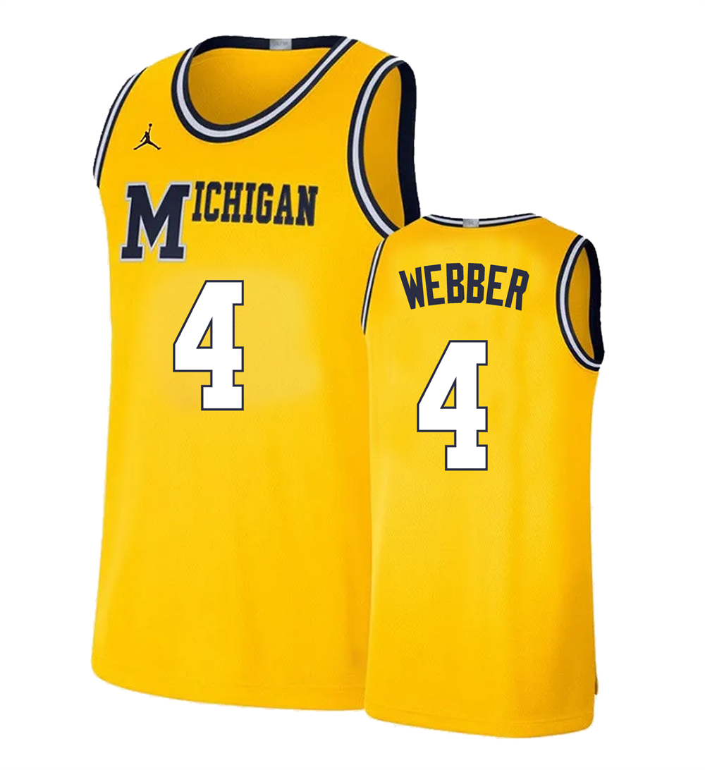 Men's #4 Chris Webber Michigan Wolverines College Basketball Jersey