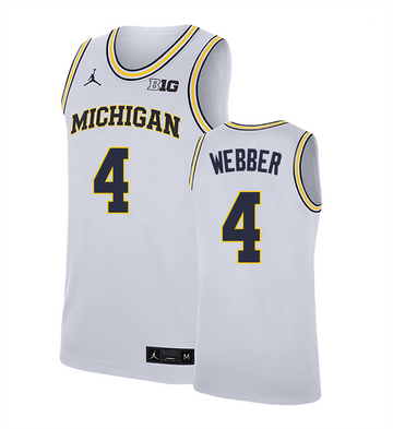 Men's #4 Chris Webber Michigan Wolverines College Basketball Jersey