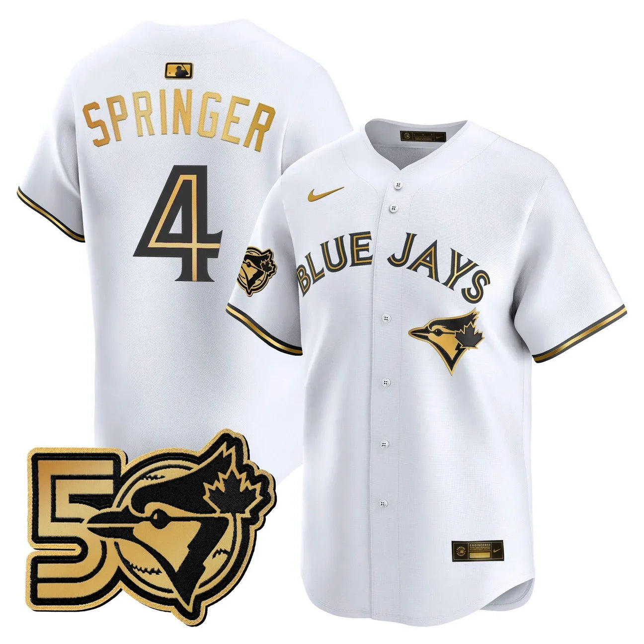 Men's Toronto Blue Jays 50 Seasons Patch Vapor Premier Limited Jersey - All Stitched