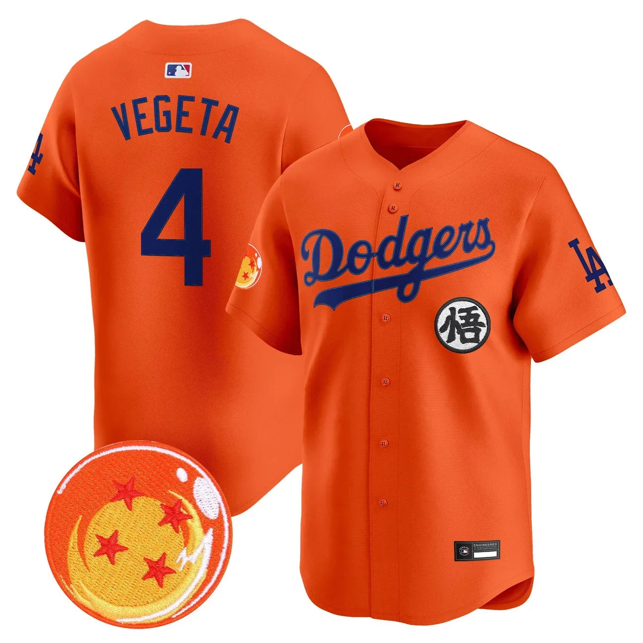 Men's Los Angeles Dodgers x Dragon Ball Vapor Premier Limited Jersey - Stitched