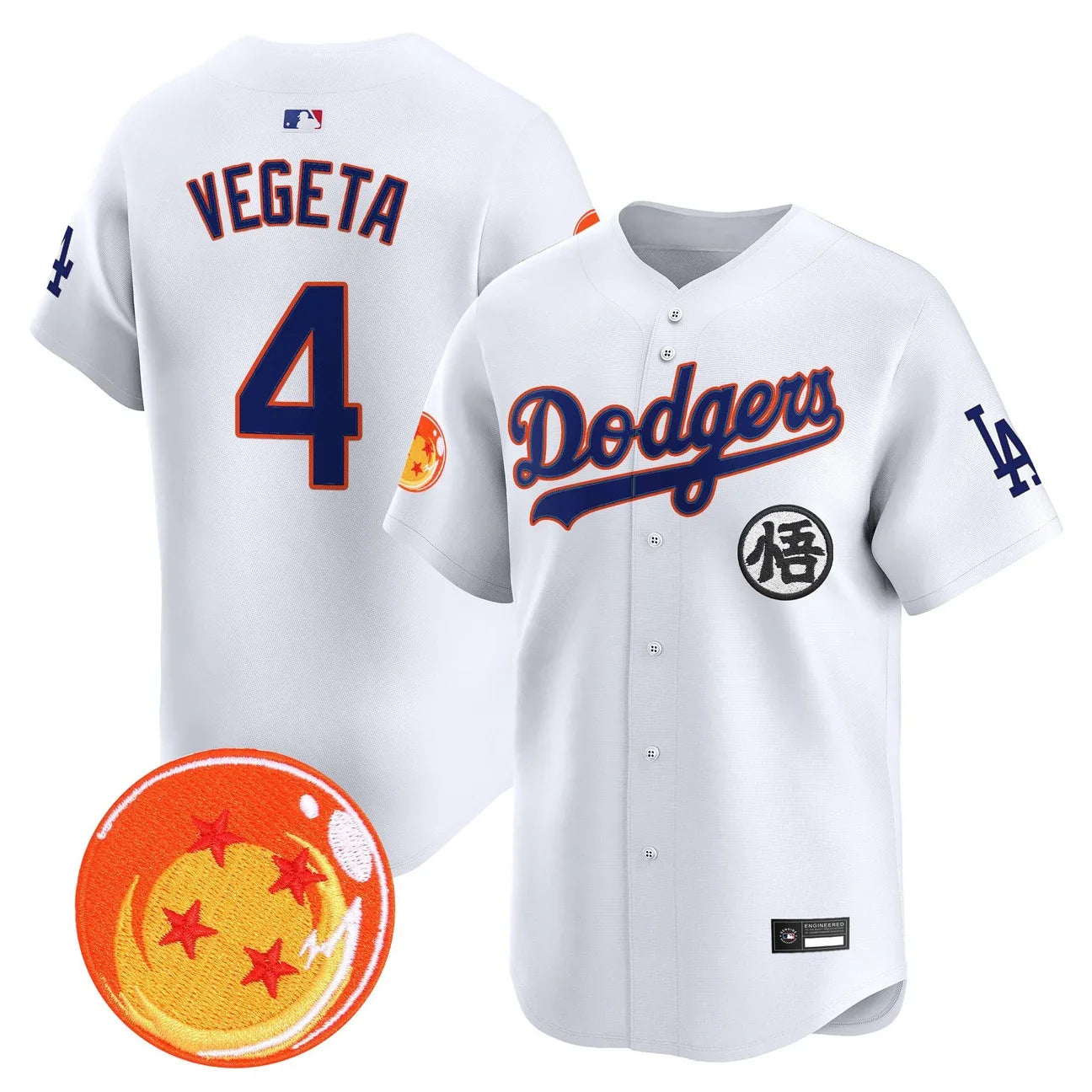 Men's Los Angeles Dodgers x Dragon Ball Vapor Premier Limited Jersey - Stitched