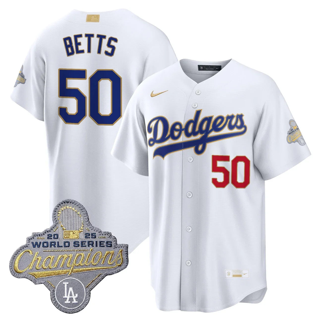 Los Angeles Dodgers "Gold Collection" Premier Limited Jersey - All Stitched -White