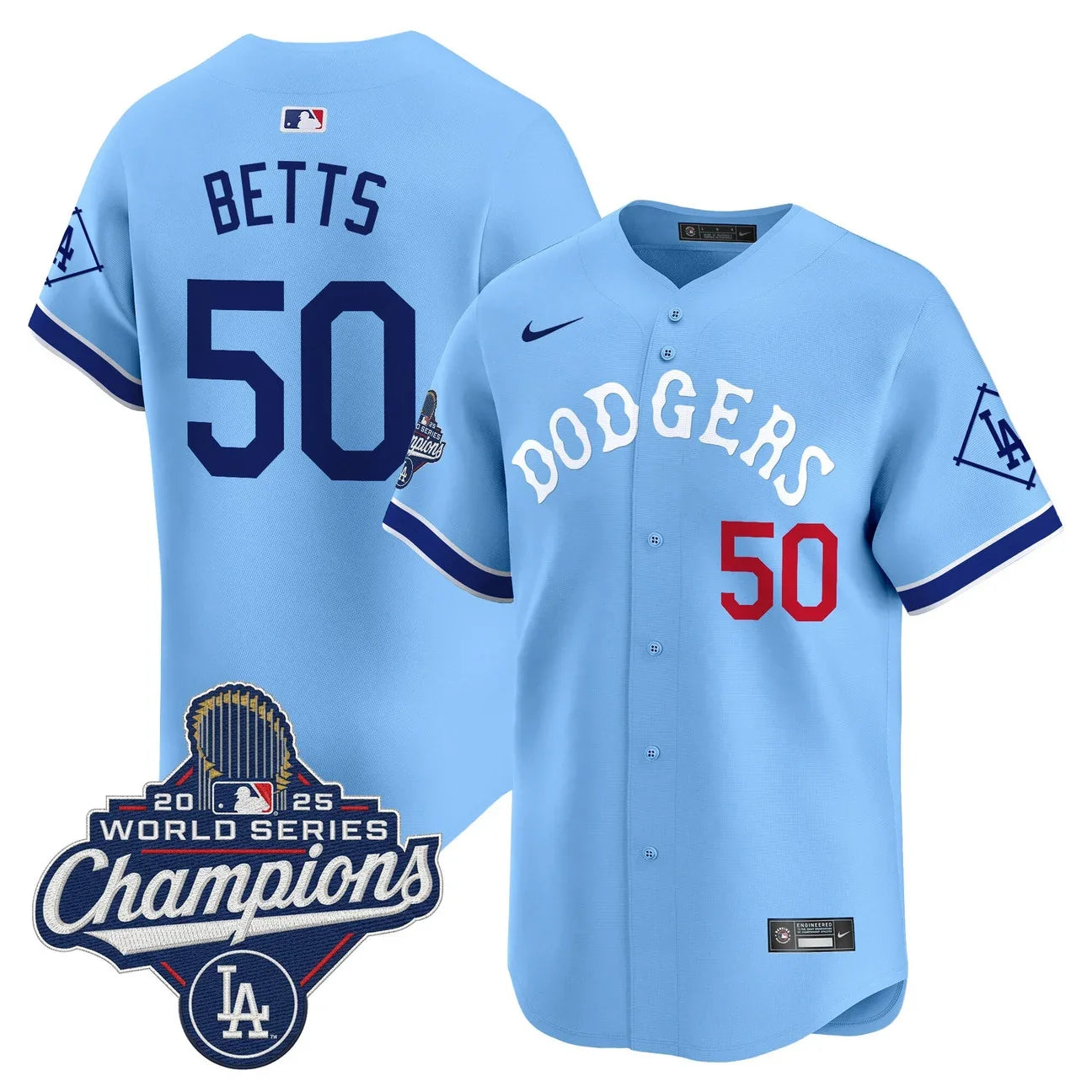 Dodgers Tribute 2025 World Series Champions Vapor Premier Limited Jersey - All Stitched -Blue