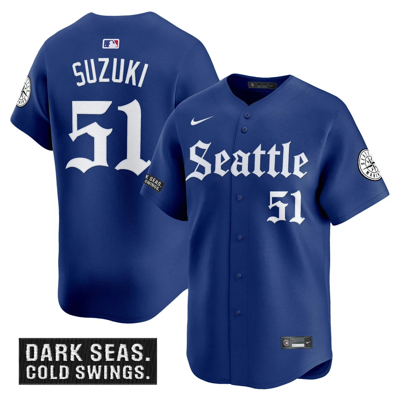 Men's Seattle Mariners 'Deep Sea Gothic Edition' Vapor Premier Limited Jersey - All Stitched