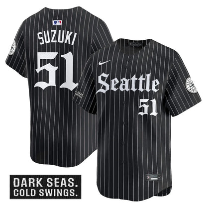 Men's Seattle Mariners 'Deep Sea Gothic Edition' Vapor Premier Limited Jersey - All Stitched