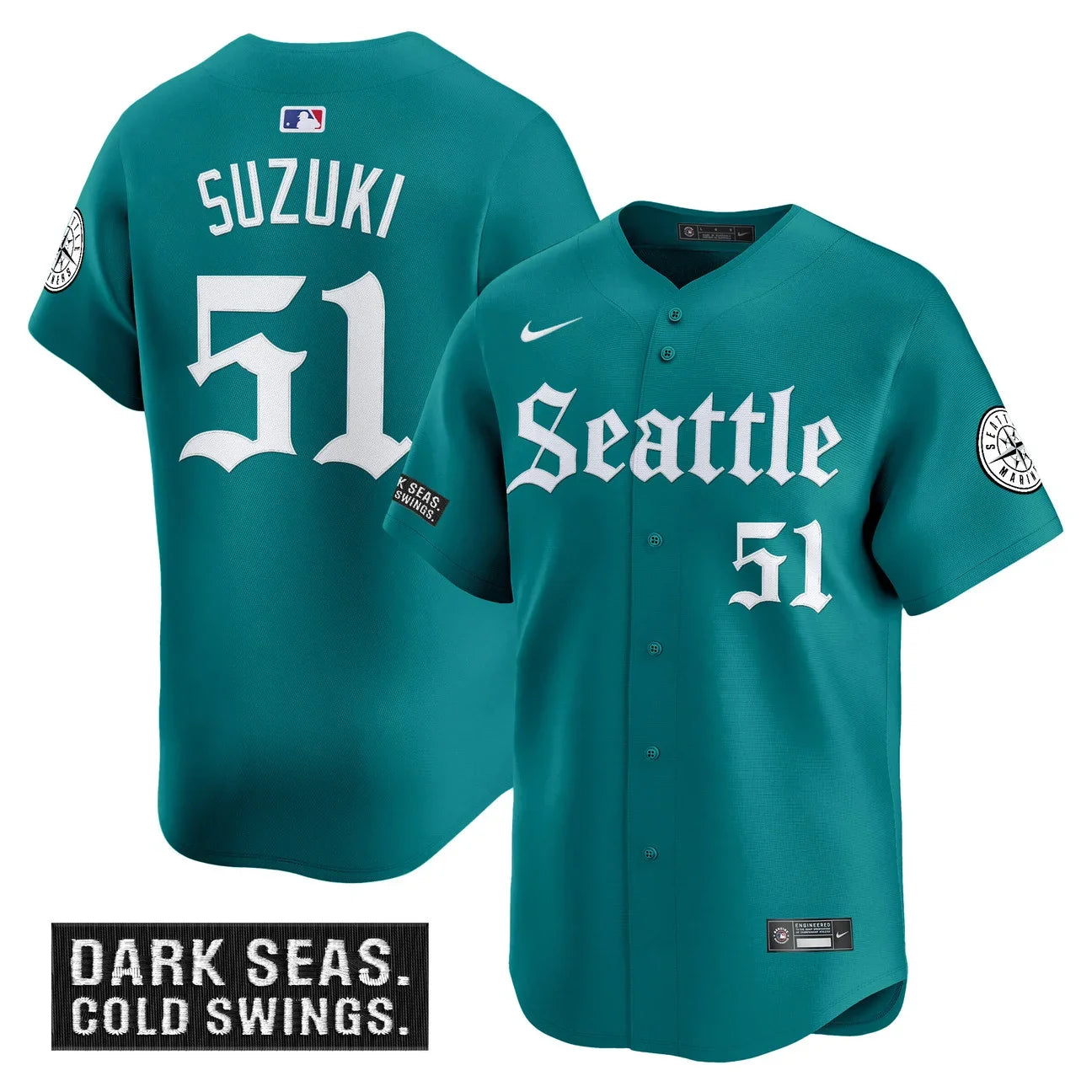 Men's Seattle Mariners 'Deep Sea Gothic Edition' Vapor Premier Limited Jersey - All Stitched