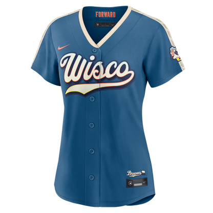 Milwaukee Brewers Nike Women's 2026 City Connect Stadium Jersey - Mineral Blue