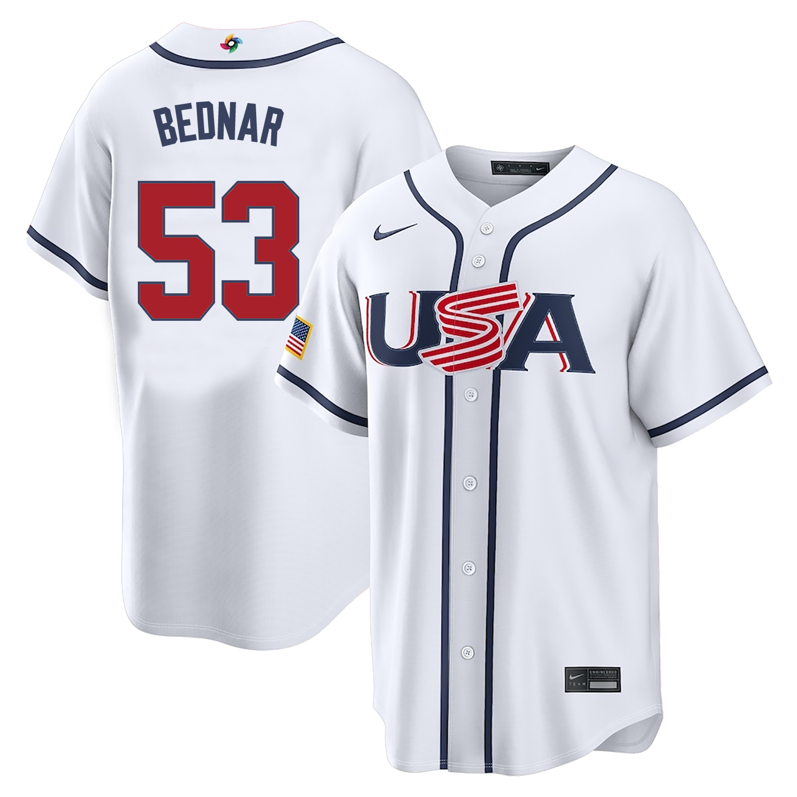 Men's #53 David Bednar USA 2026 World Baseball Classic Baseball Jersey