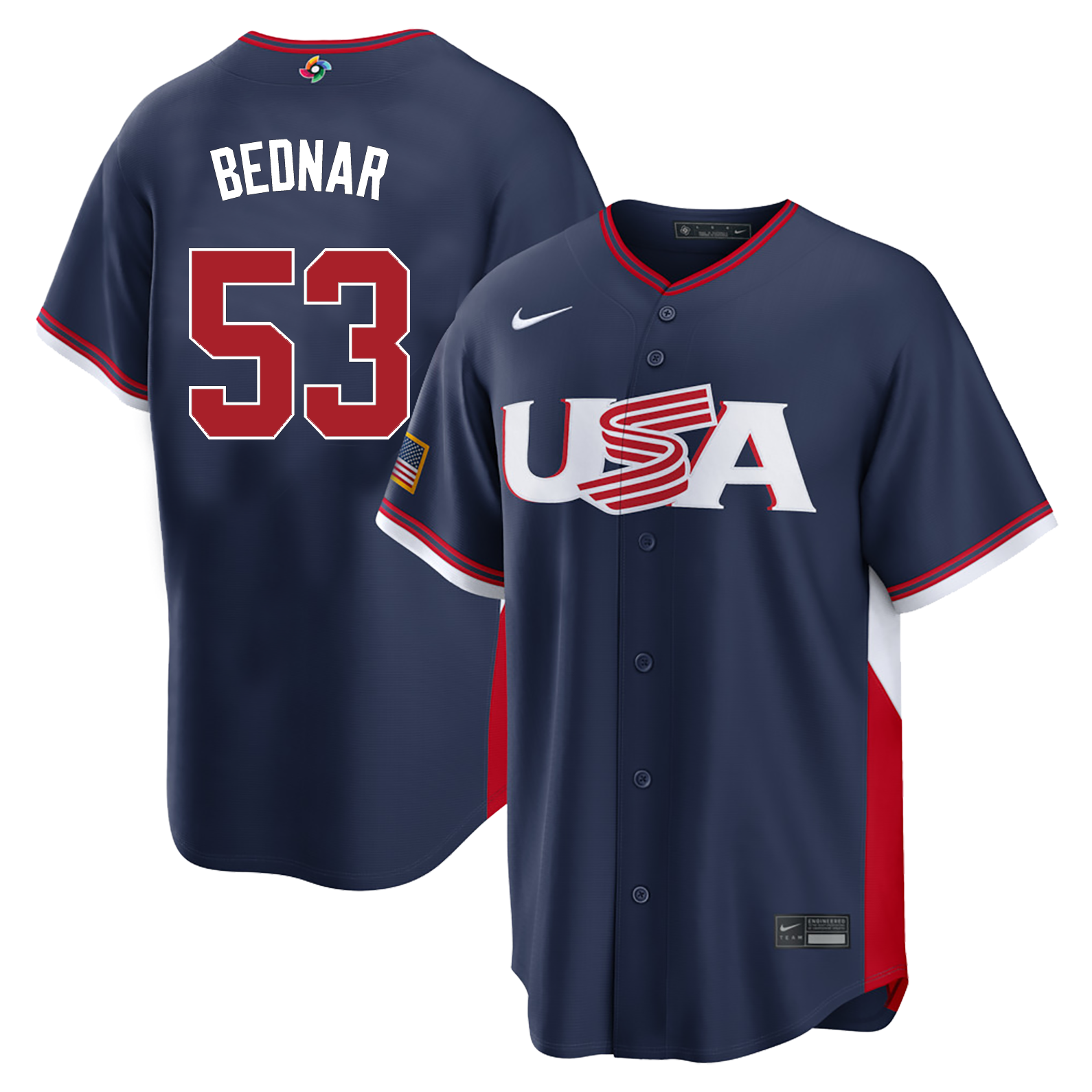 Men's #53 David Bednar USA 2026 World Baseball Classic Baseball Jersey