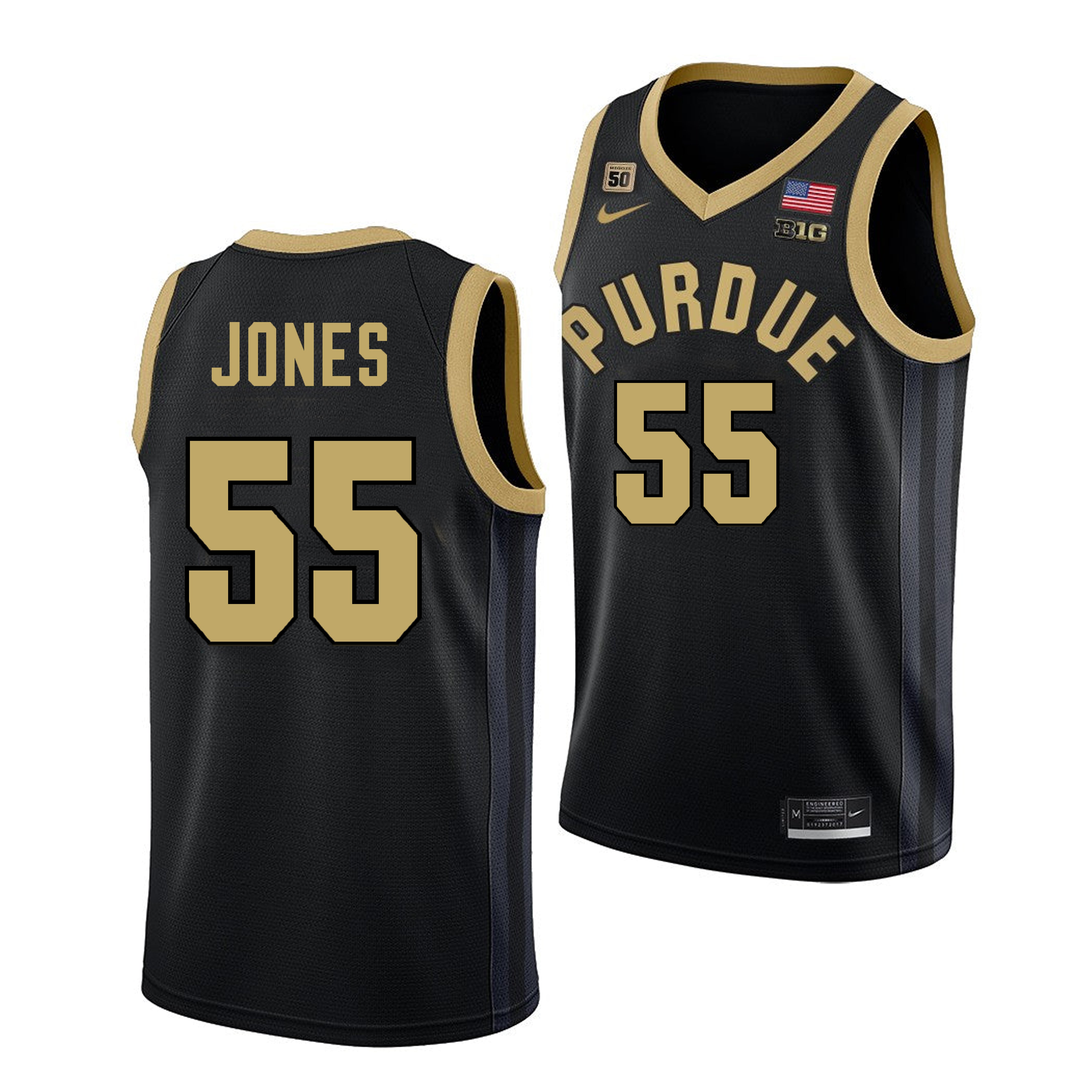 Men's #55 Lance Jones Purdue Boilermakers College Basketball Jersey