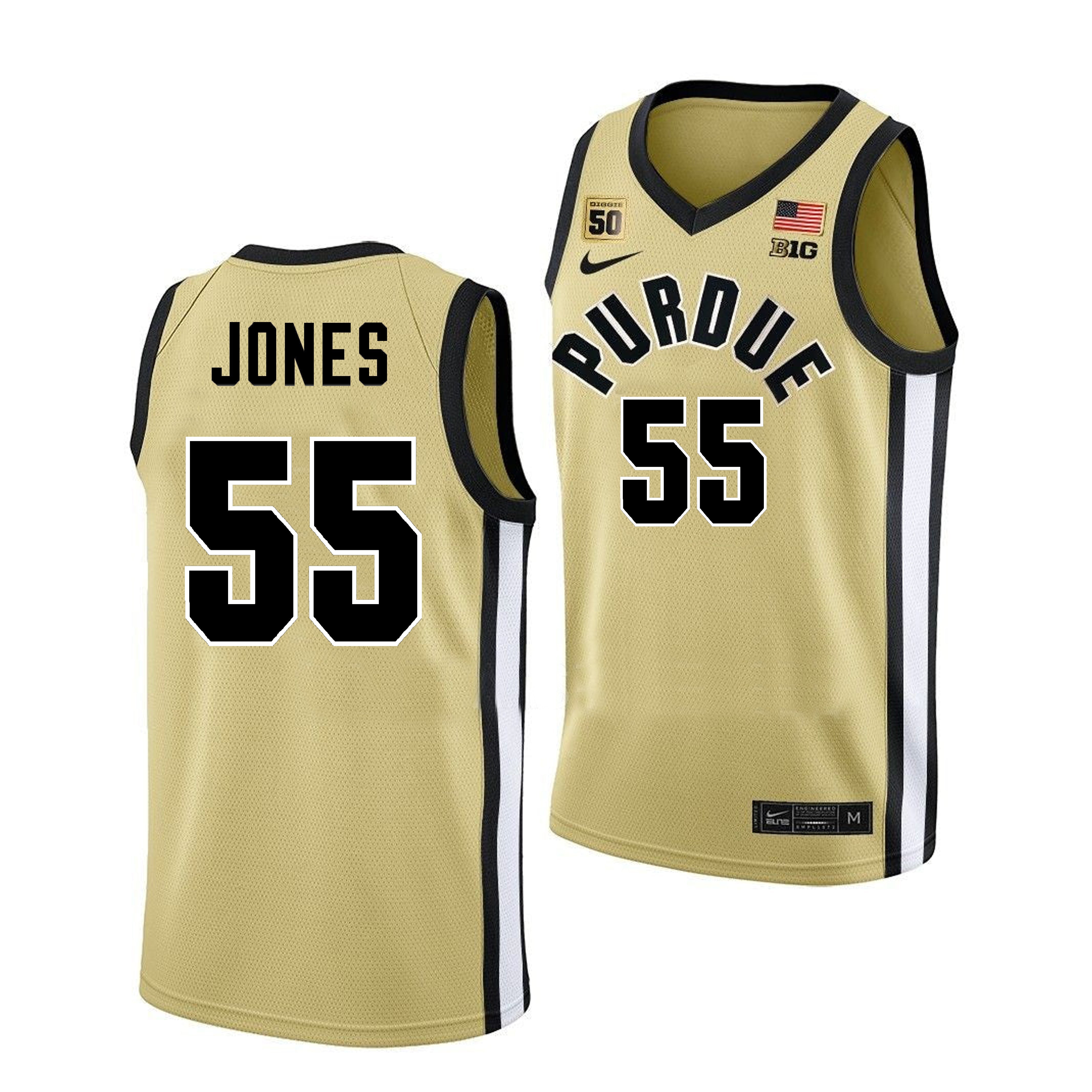 Men's #55 Lance Jones Purdue Boilermakers College Basketball Jersey