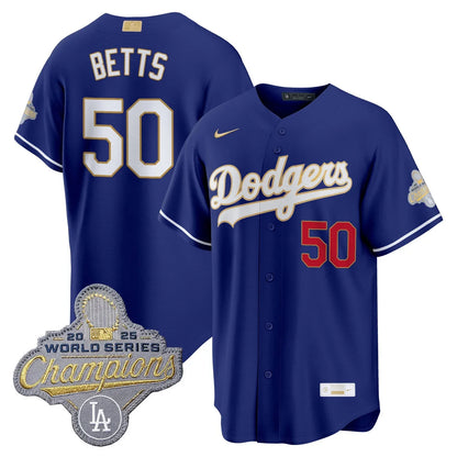 Los Angeles Dodgers "Gold Collection" Premier Limited Jersey - All Stitched -Royal