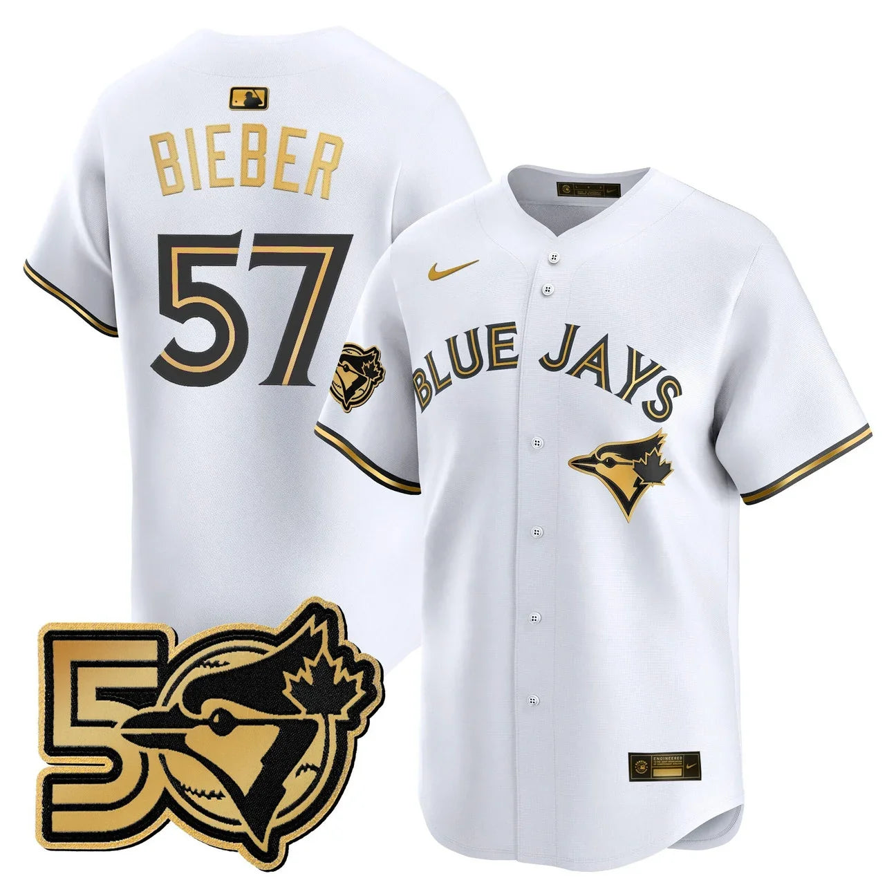 Men's Toronto Blue Jays 50 Seasons Patch Vapor Premier Limited Jersey - All Stitched