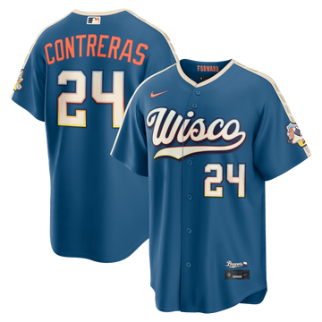 William Contreras Milwaukee Brewers Nike 2026 City Connect Stadium Jersey - Mineral Blue