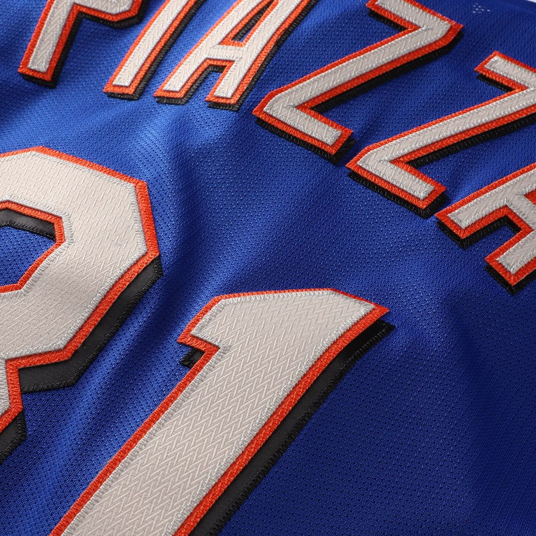 Mike Piazza New York Mets Mitchell & Ness Cooperstown Collection Mesh Batting Practice Button-Up Jersey - Royal