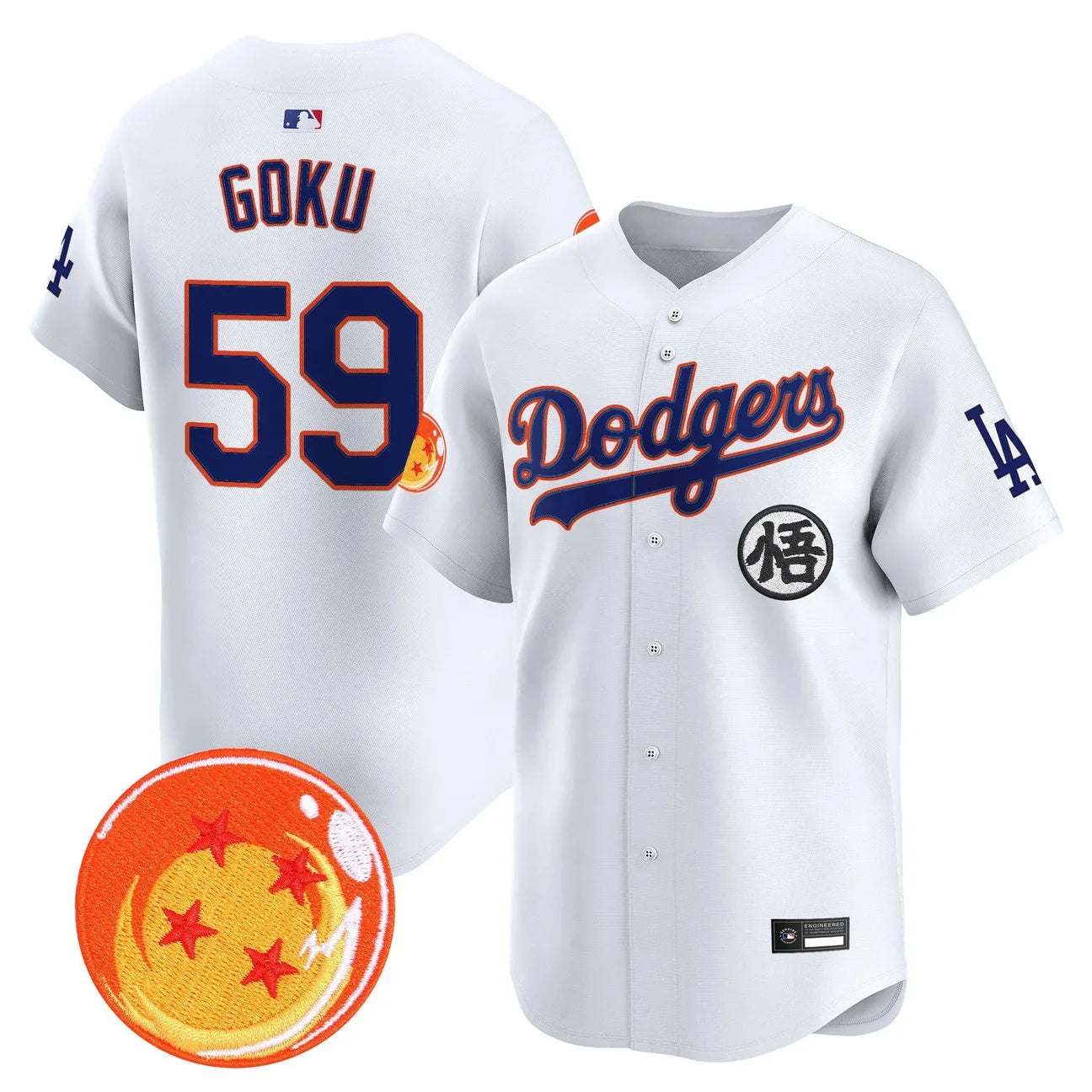 Men's Los Angeles Dodgers x Dragon Ball Vapor Premier Limited Jersey - Stitched